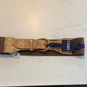 Chaps Tan and Gold Textured Belt